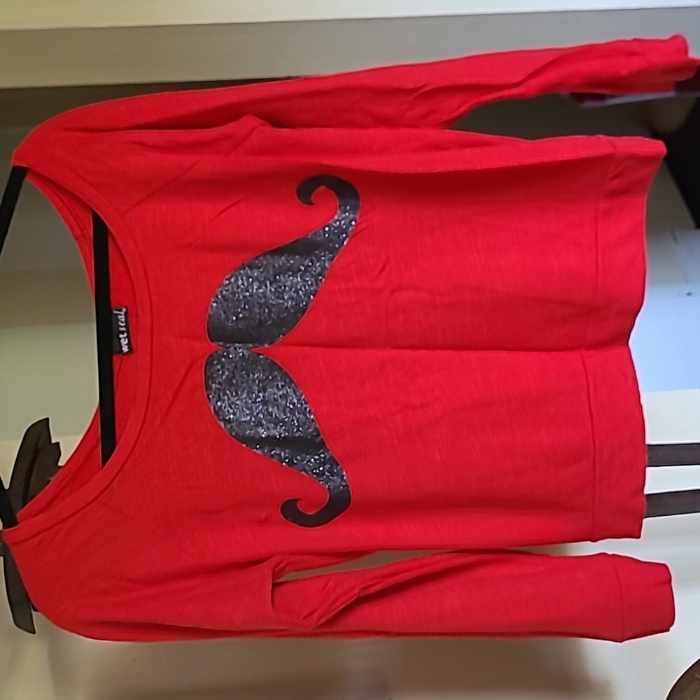Wet seal red ♥️ long sleeve shirt/size M